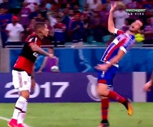 Simulação de zagueiro do Bahia contra o Flamengo rende memes