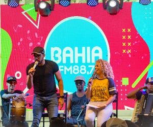 Gabriel Diniz participou do Fuzuê, da Bahia FM, em outubro 2018