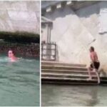 Turistas são expulsos de Veneza após nadar em canal; veja vídeo