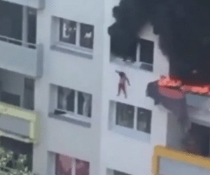 Crianças saltam de mais de 10 metros para escaparem de incêndio