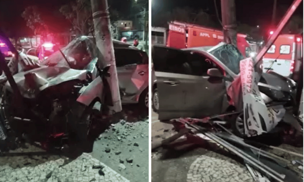 Instrutor de autoescola morre após bater carro em poste na cidade de Feira de Santana