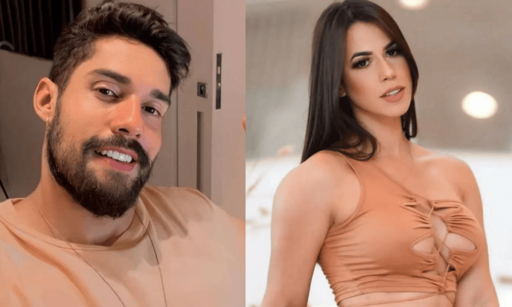 Ex-BBBs Bill Araújo e Larissa Tomásia trocam beijos em micareta