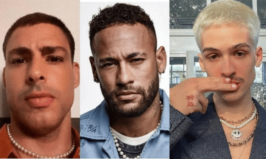 Neymar, Cauã Reymond, João Guilherme e mais: famosos aderem à moda do colar de pérolas