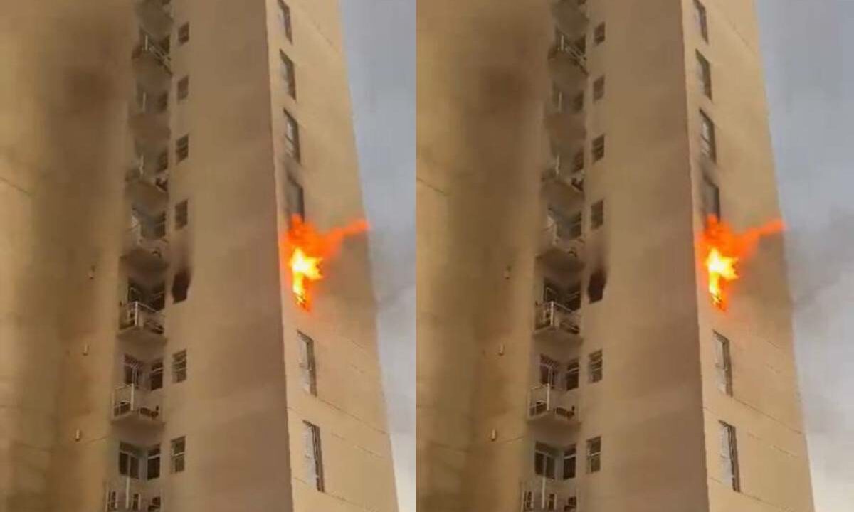 Apartamento pega fogo em condomínio do Horto Bela Vista, em Salvador