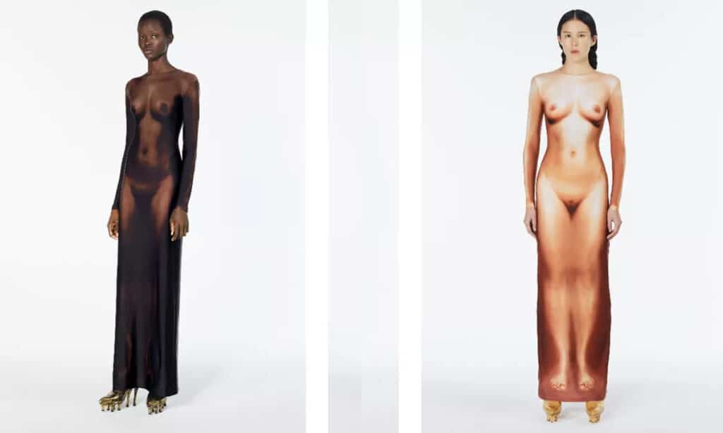 Vestido de R$ 3 mil que imita corpo nu vira peça de desejo no mundo da moda