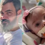 Filha caçula de Juliano Cazarré, Maria Guilhermina, de 3 meses, passará por nova cirurgia no coração
