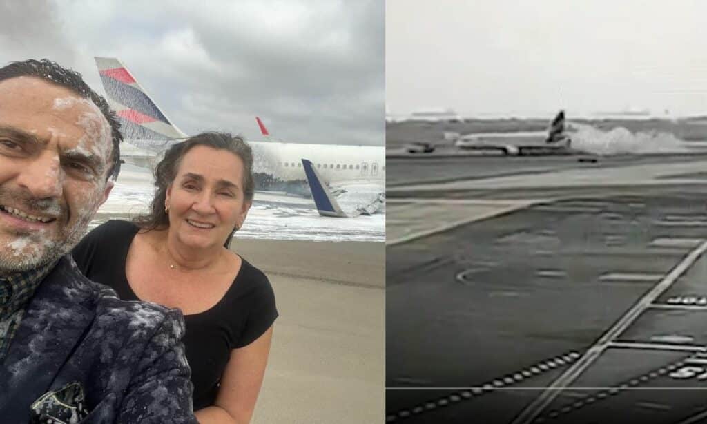 Casal que estava em avião que bateu em caminhão e pegou fogo, posta foto e viraliza na web: ‘Segunda chance’