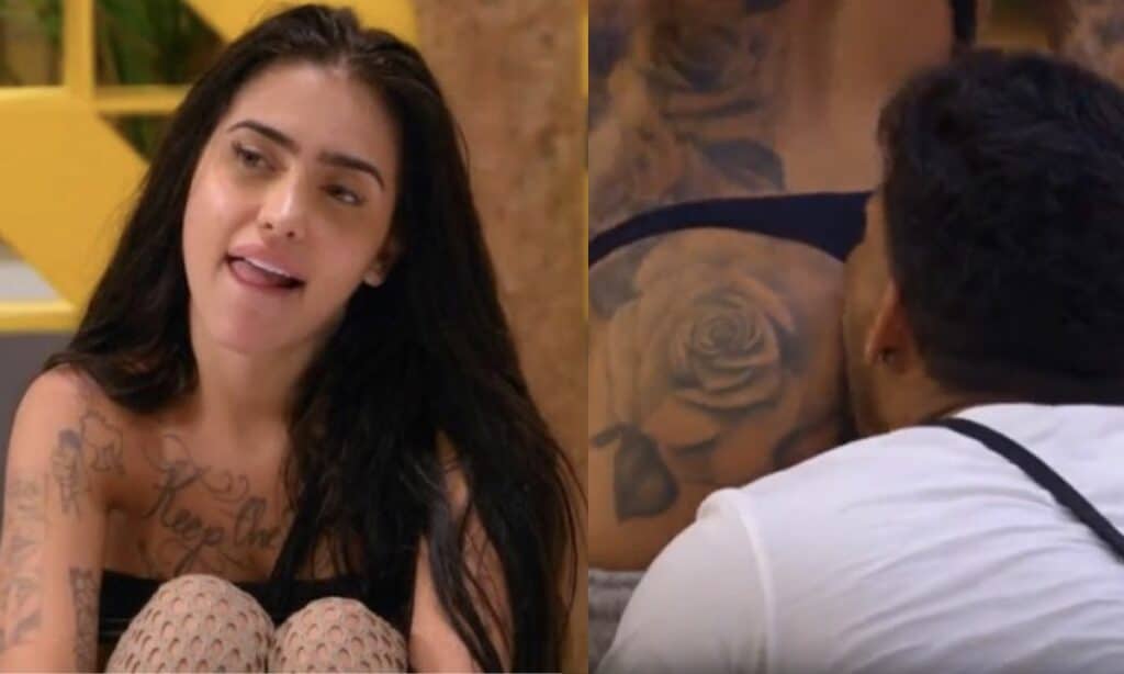 MC Mirella recebe ‘beijo grego’ após entrada de Matheus Lisboa no ‘De Férias Com o Ex’; veja vídeo