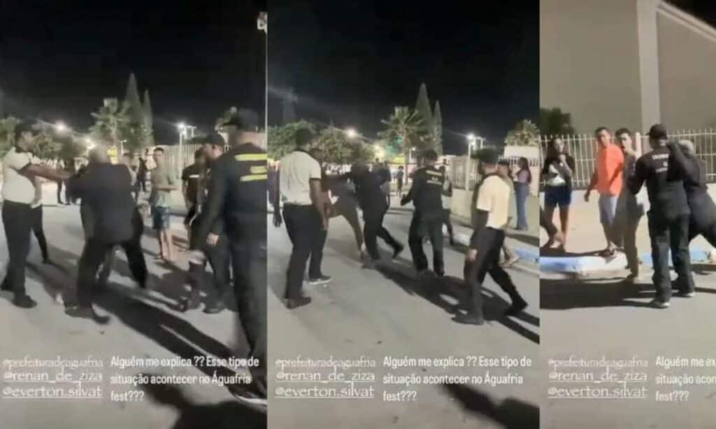 Segurança é flagrado agredindo jovem por fazer xixi na rua na Bahia
