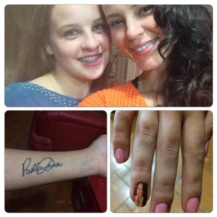 Fã faz tatuagem com o autógrafo de Paolla Oliveira